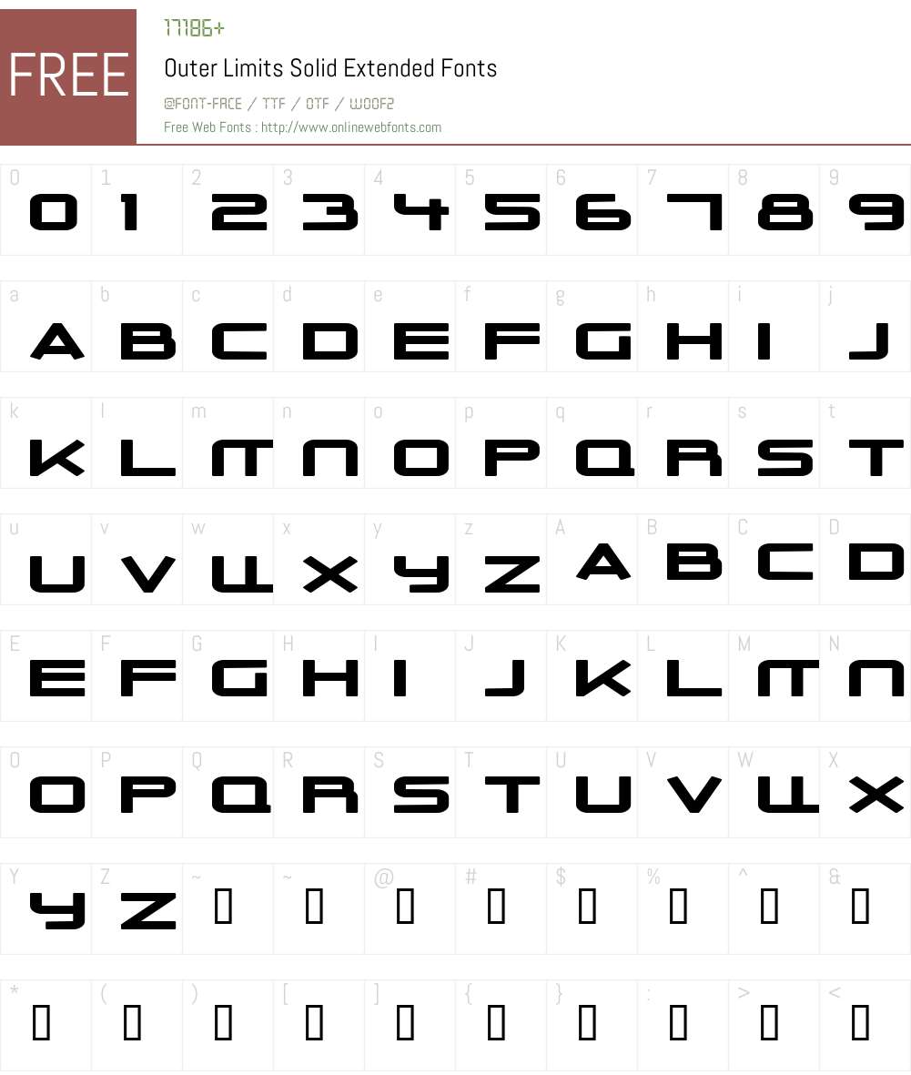 Outer Limits Solid Extended Font Screenshots
