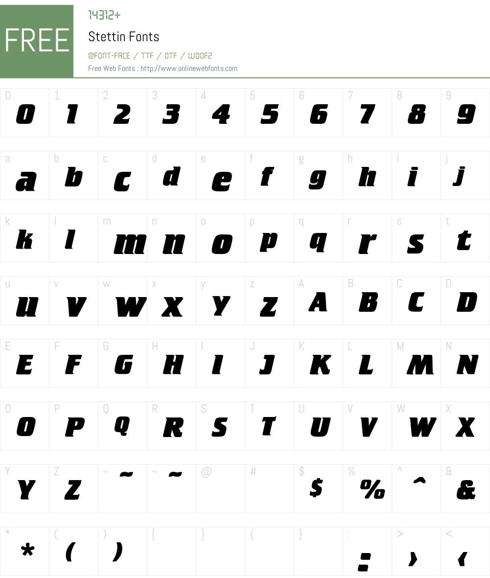 Stettin Font Screenshots