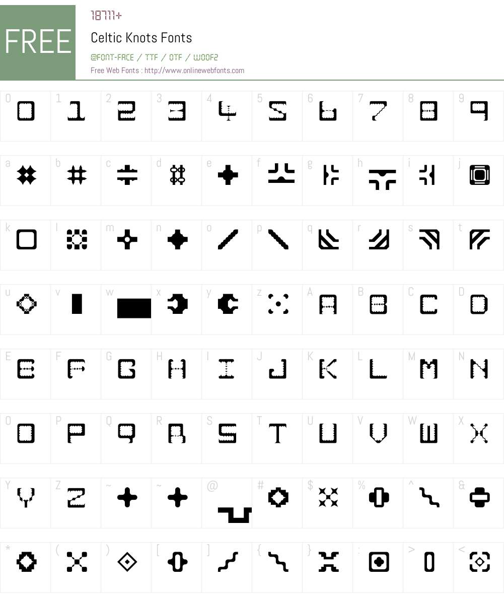 Celtic Knots Font Screenshots