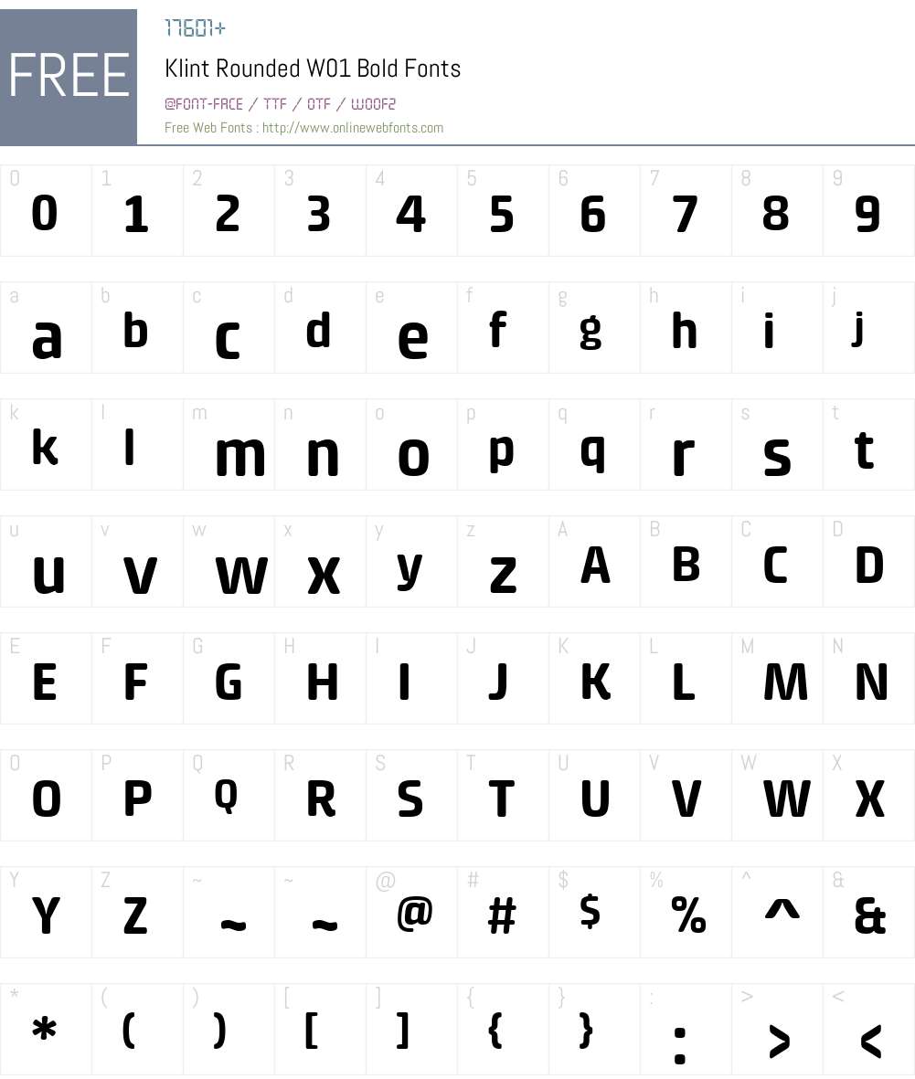 KlintRoundedW01-Bold Font Screenshots