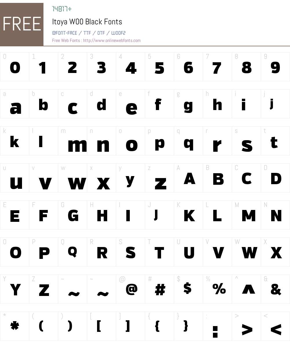 ItoyaW00-Black Font Screenshots
