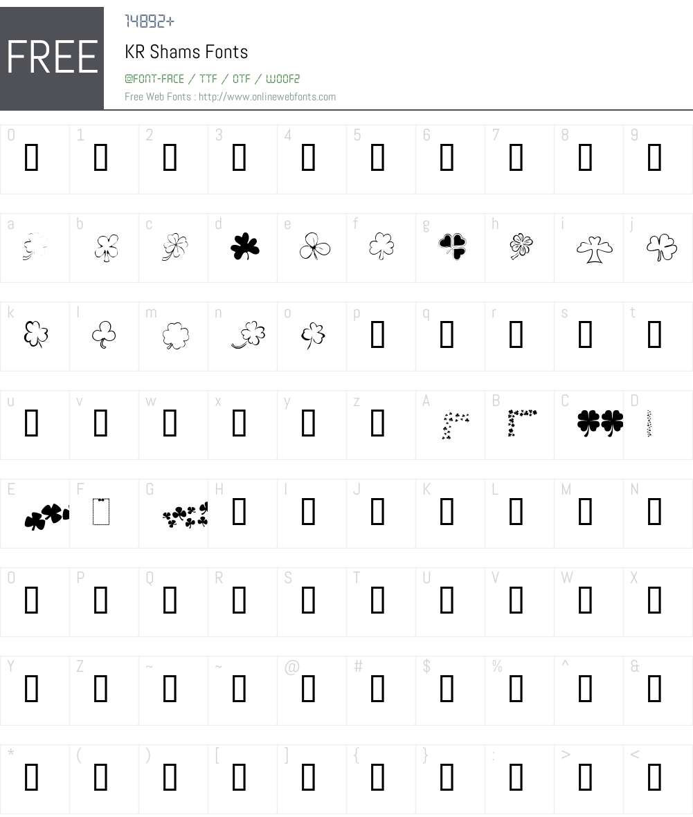 KR Shams Font Screenshots