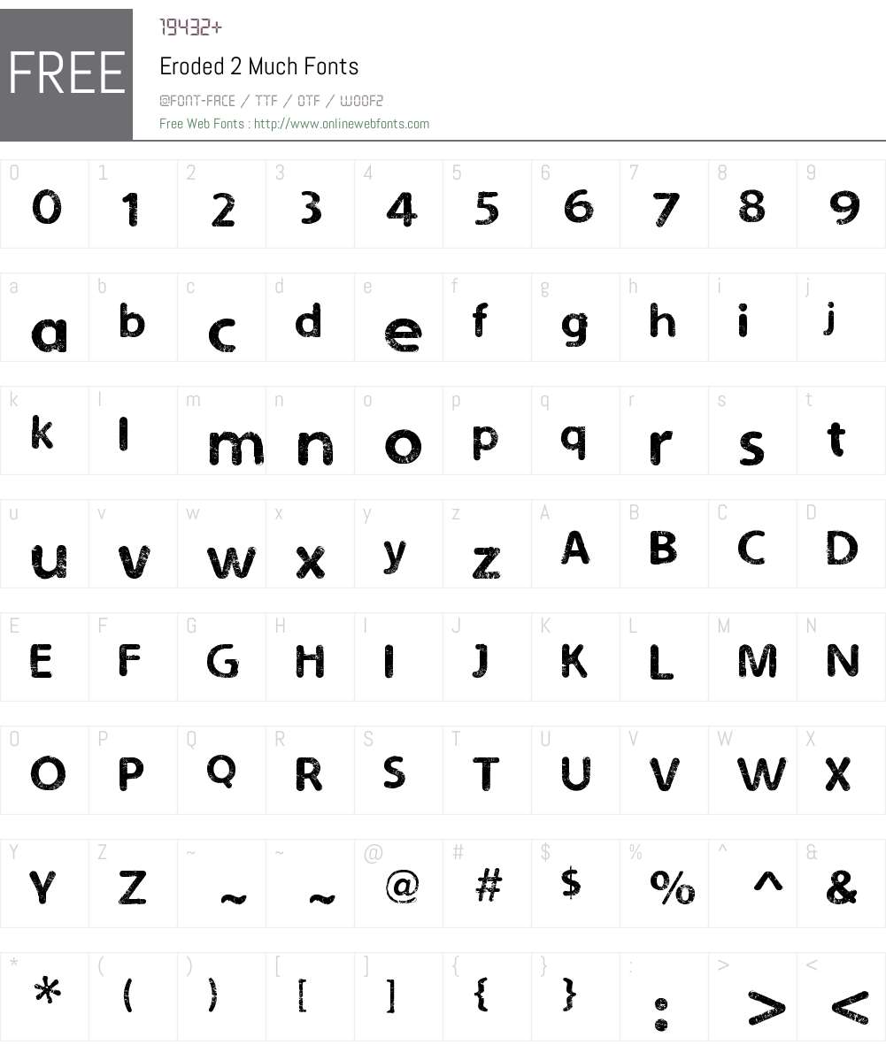 Eroded 2 Much Font Screenshots