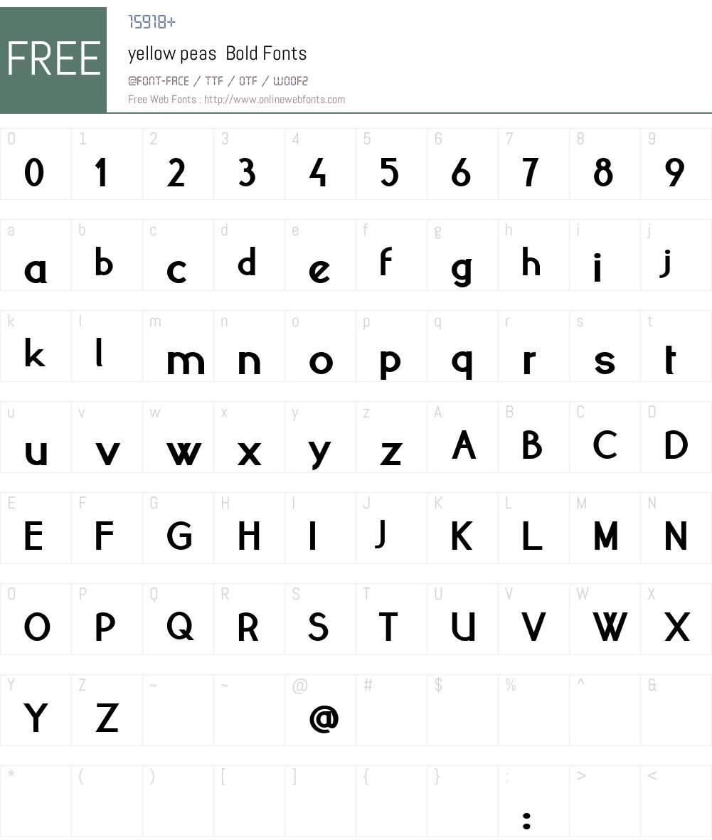 yellow peas Font Screenshots
