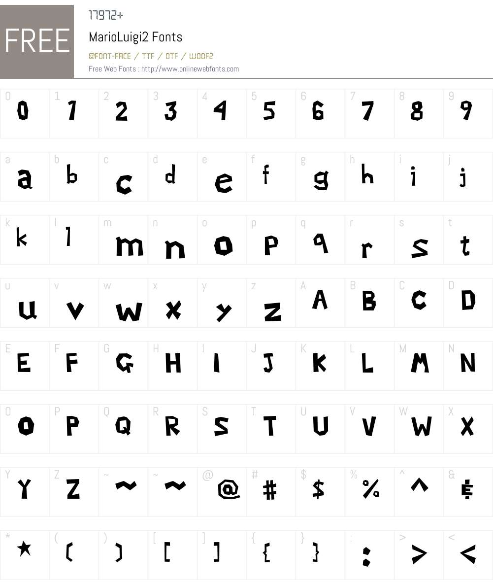 MarioLuigi2 Font Screenshots