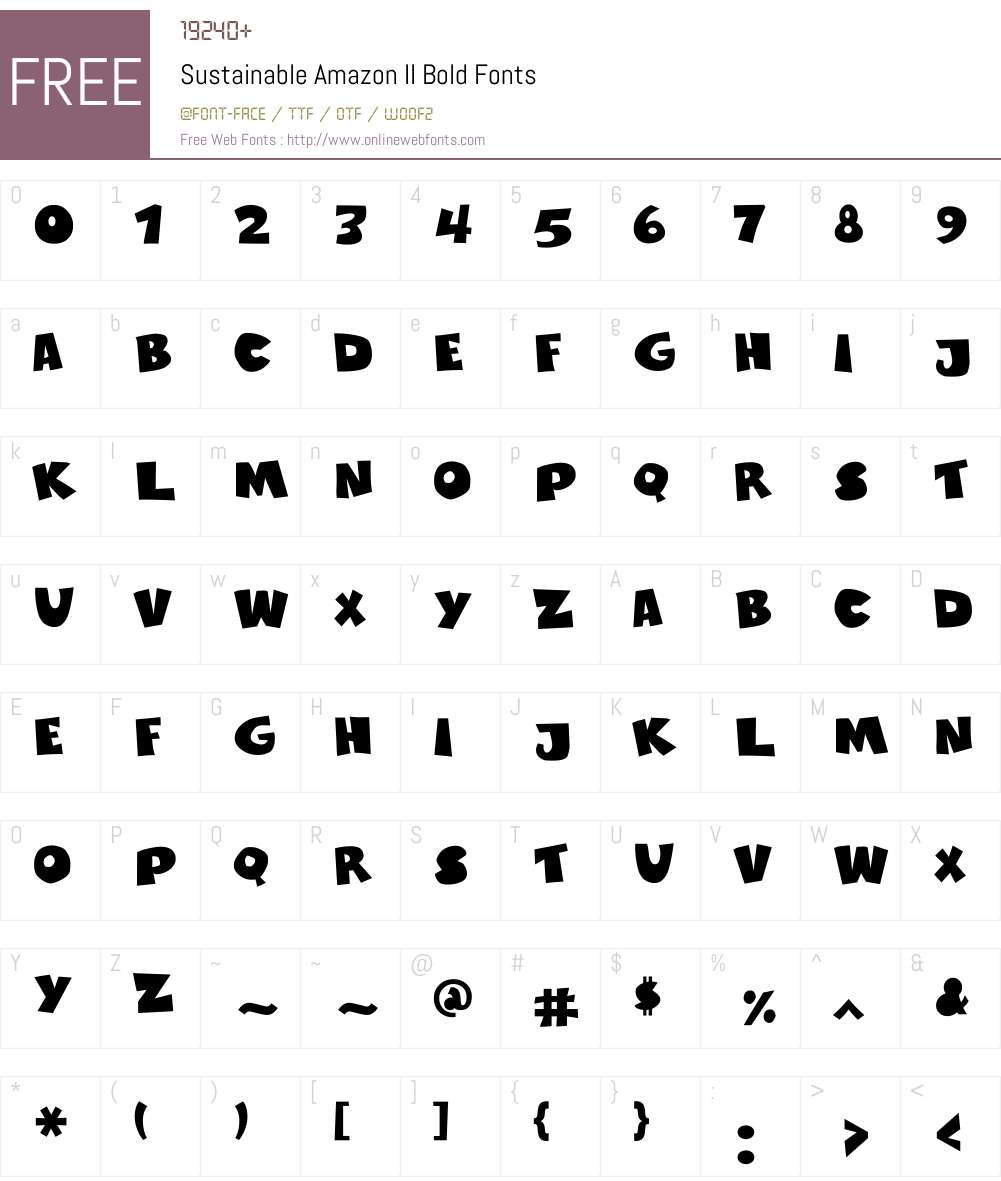 Sustainable Amazon II Font Screenshots