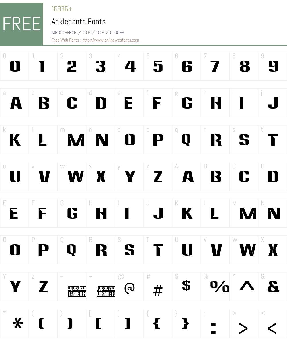 Anklepants Font Screenshots