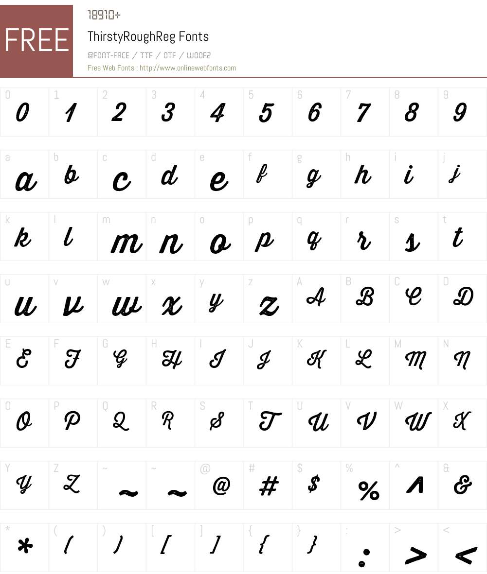 Thirsty Rough Reg Font Screenshots