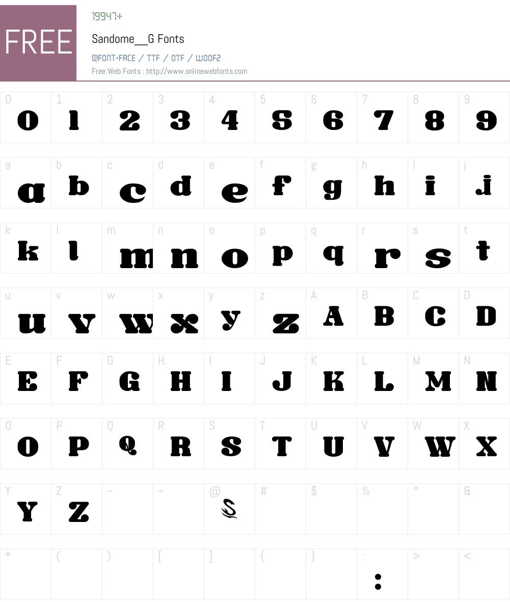 Sandome__G Font Screenshots