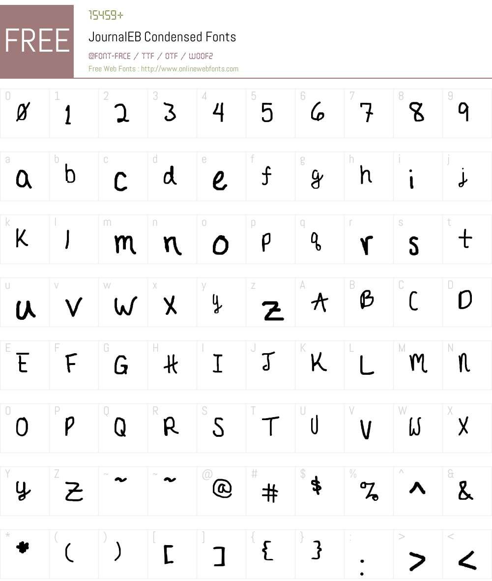 JournalEB Condensed Font Screenshots