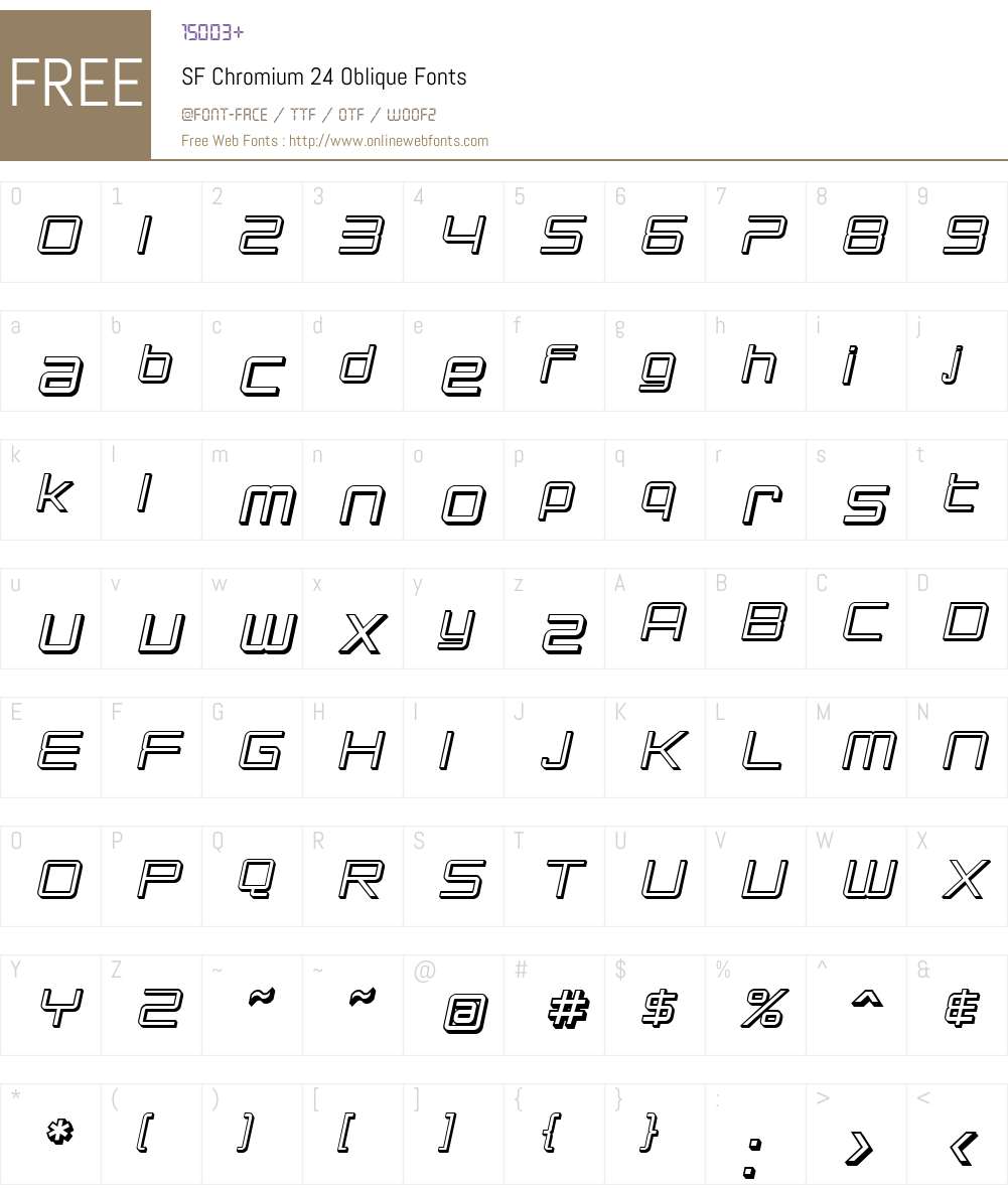 SF Chromium 24 Font Screenshots