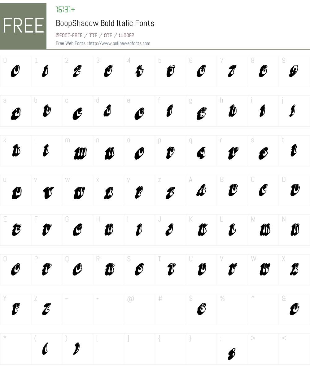 BoopShadow Font Screenshots