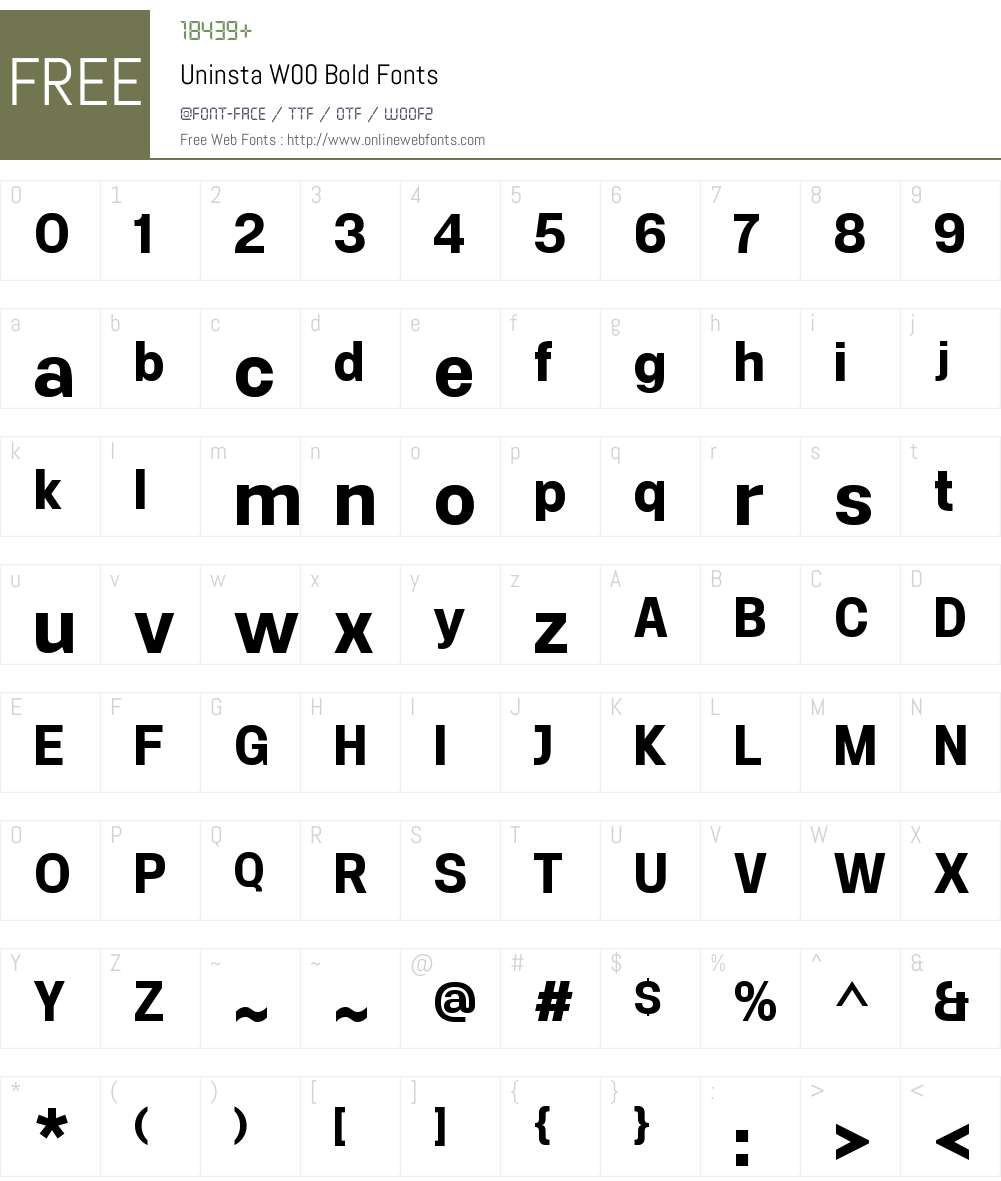 UninstaW00-Bold Font Screenshots