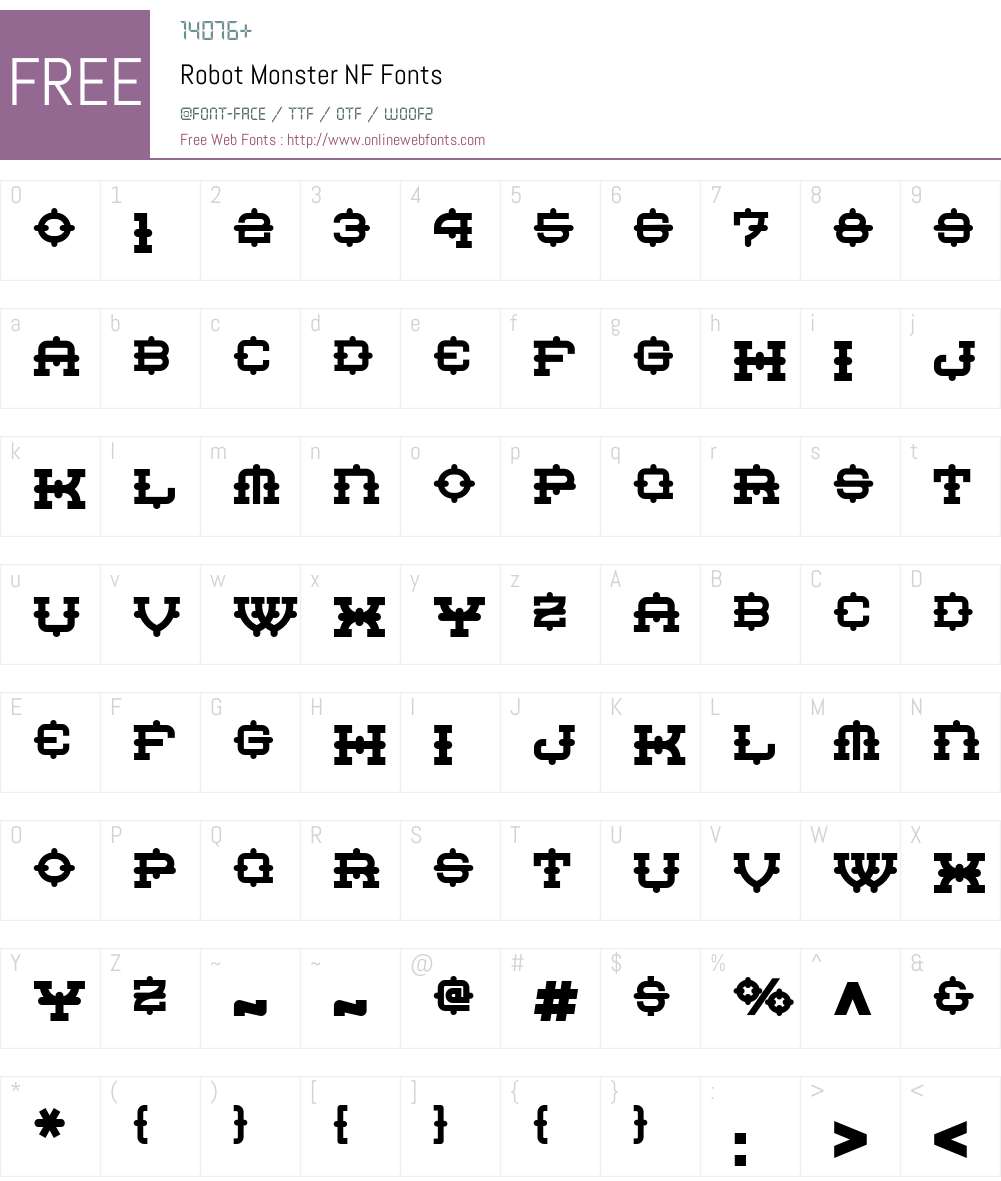 Robot Monster NF Font Screenshots