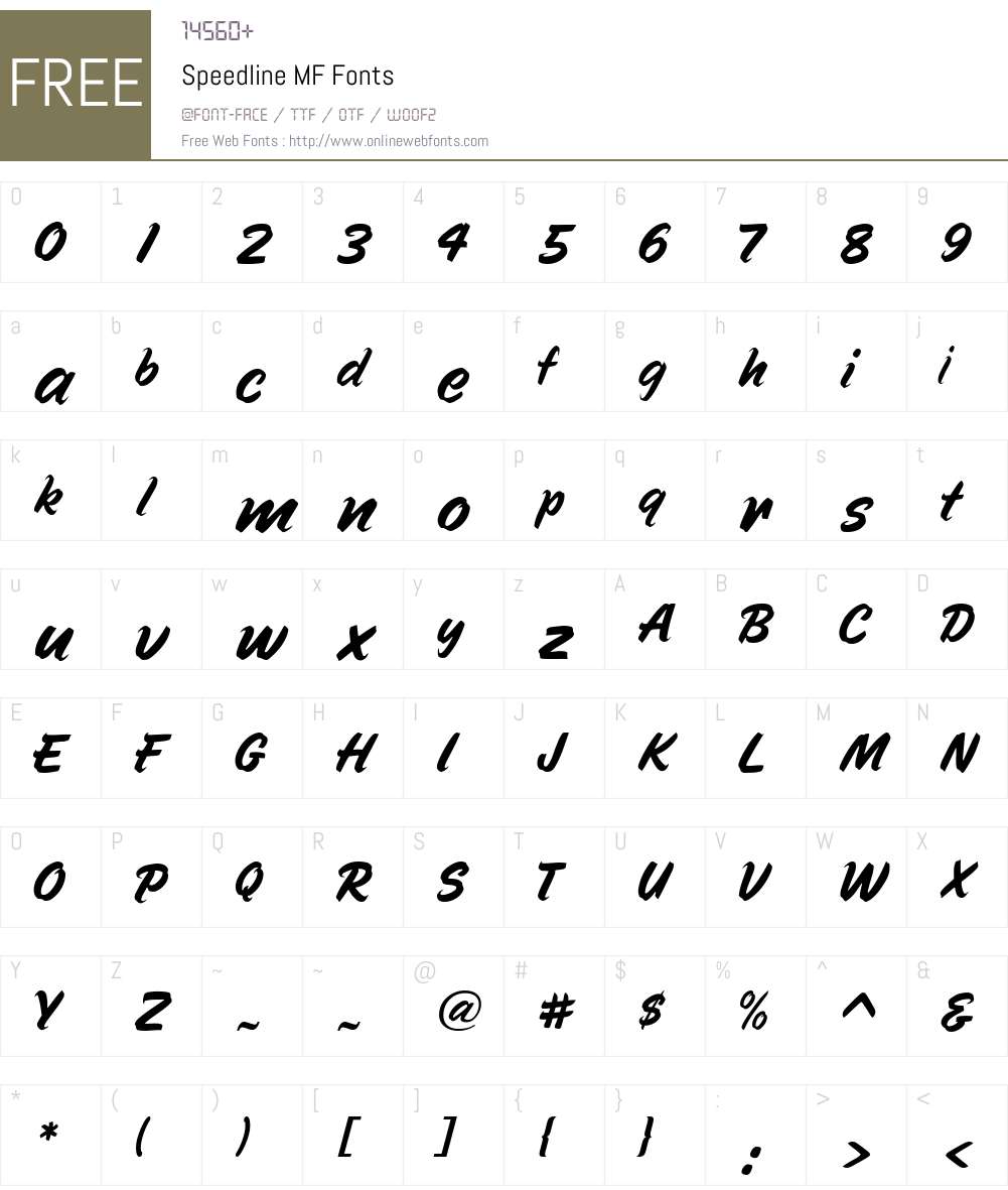 Speedline MF Font Screenshots
