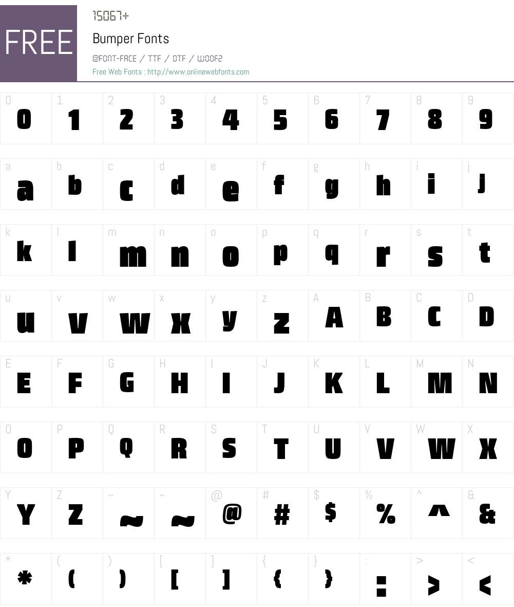 Bumper Font Screenshots