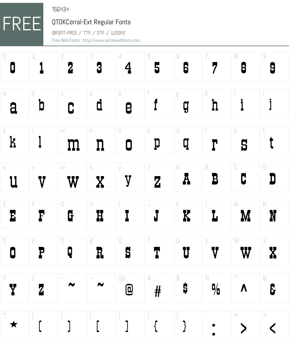 QTOKCorral-Ext Font Screenshots