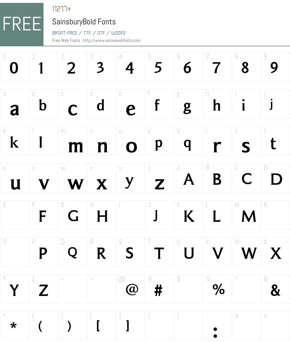 SainsburyBold Font Screenshots