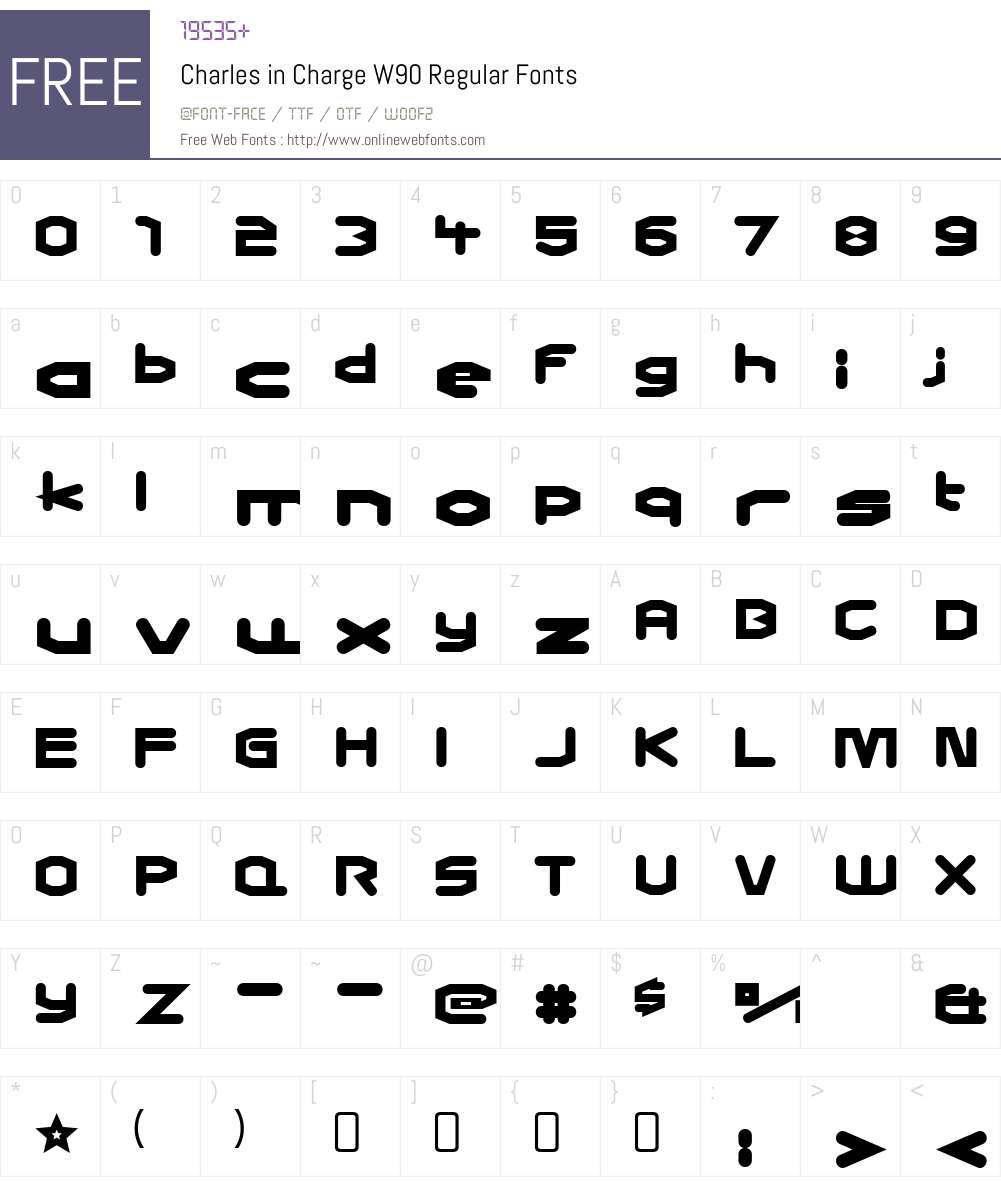 CharlesinChargeW90-Regular Font Screenshots