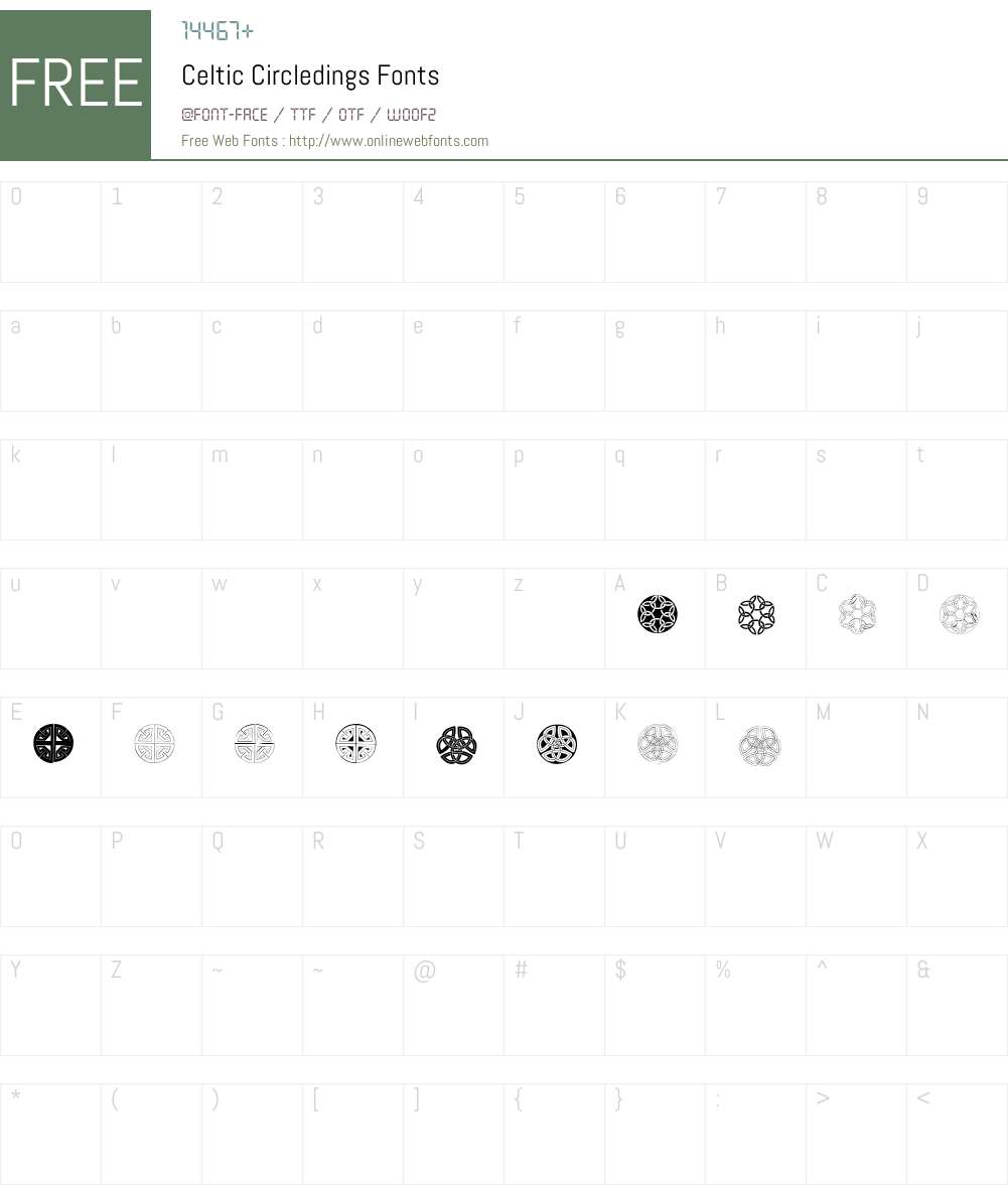 Celtic Circledings Font Screenshots
