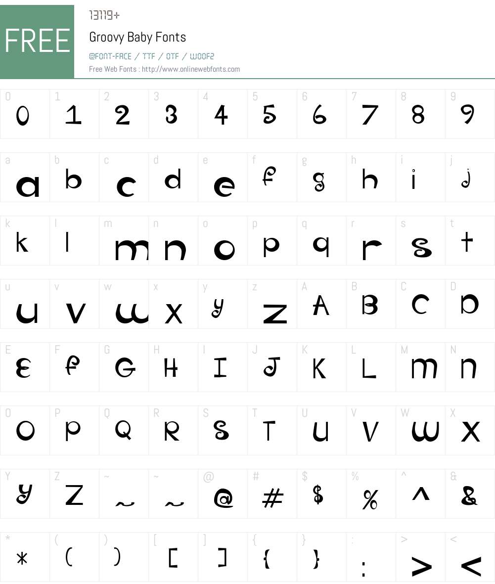 Groovy Baby Font Screenshots