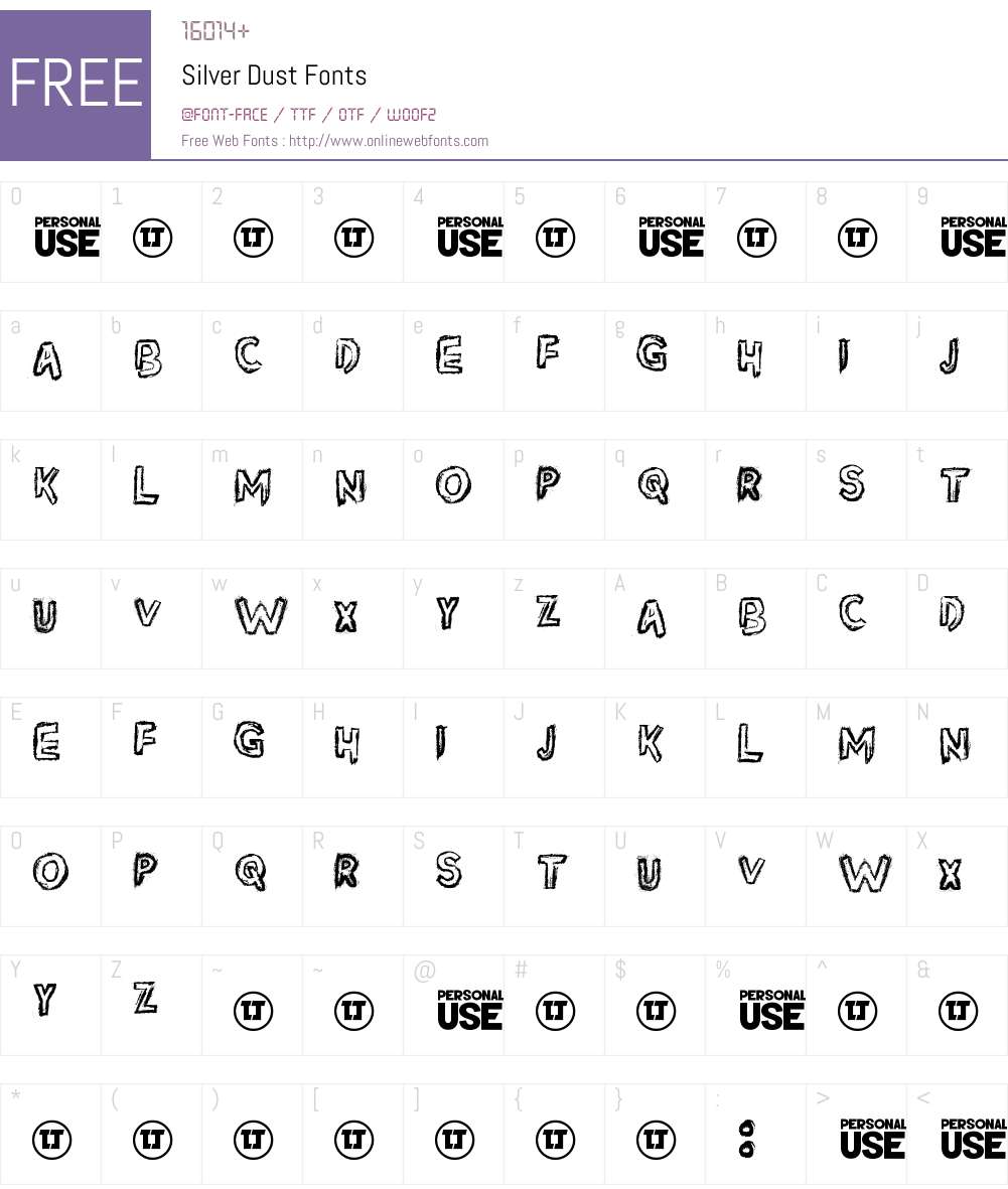Silver Dust Font Screenshots