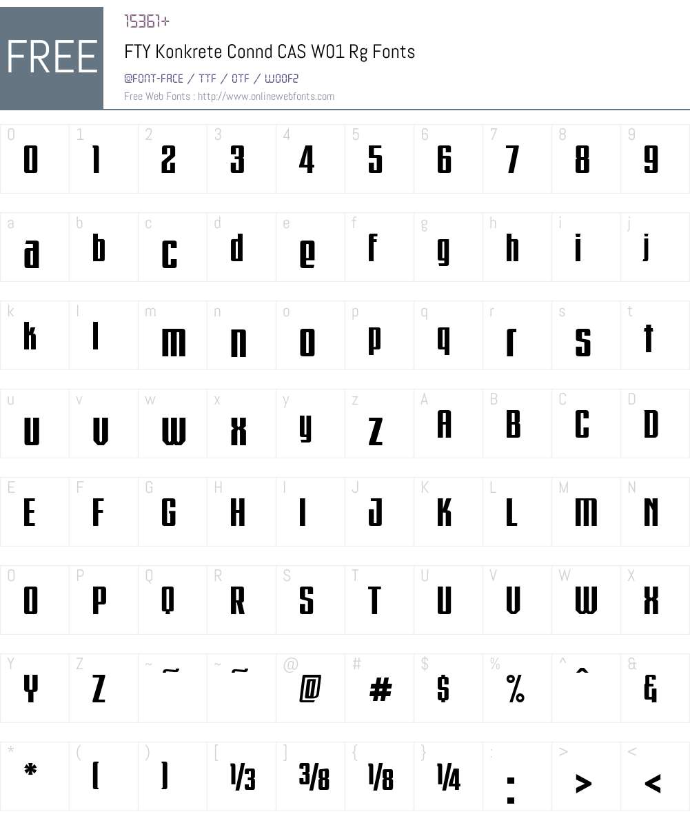 FTYKonkreteConndCASW01-Rg Font Screenshots