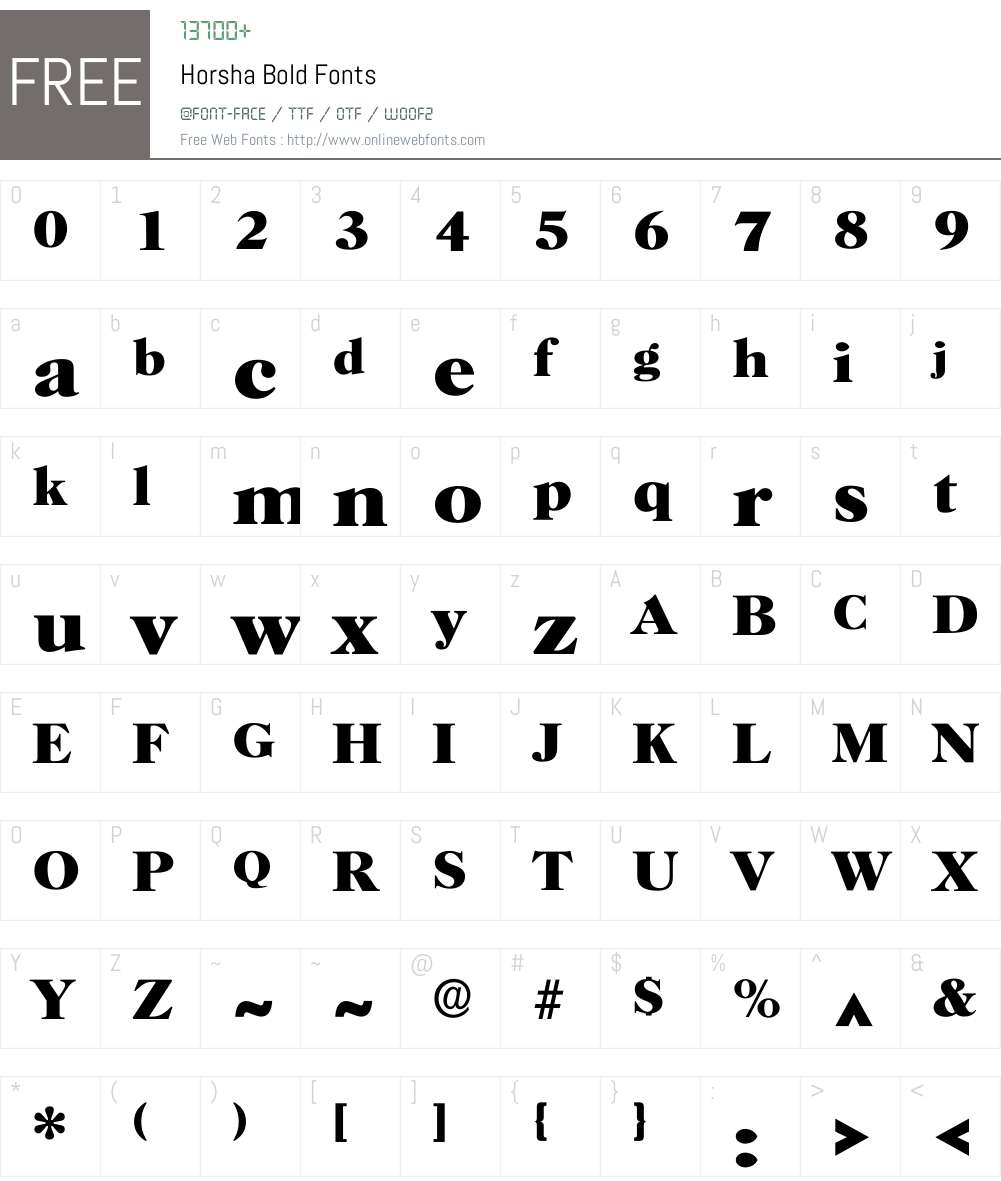 Horsha Font Screenshots