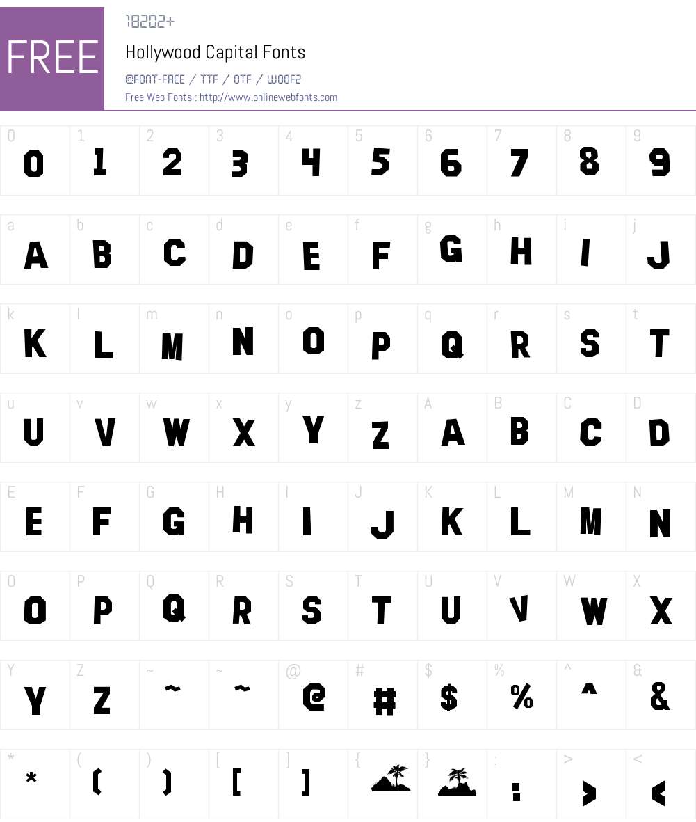Hollywood Capital Font Screenshots