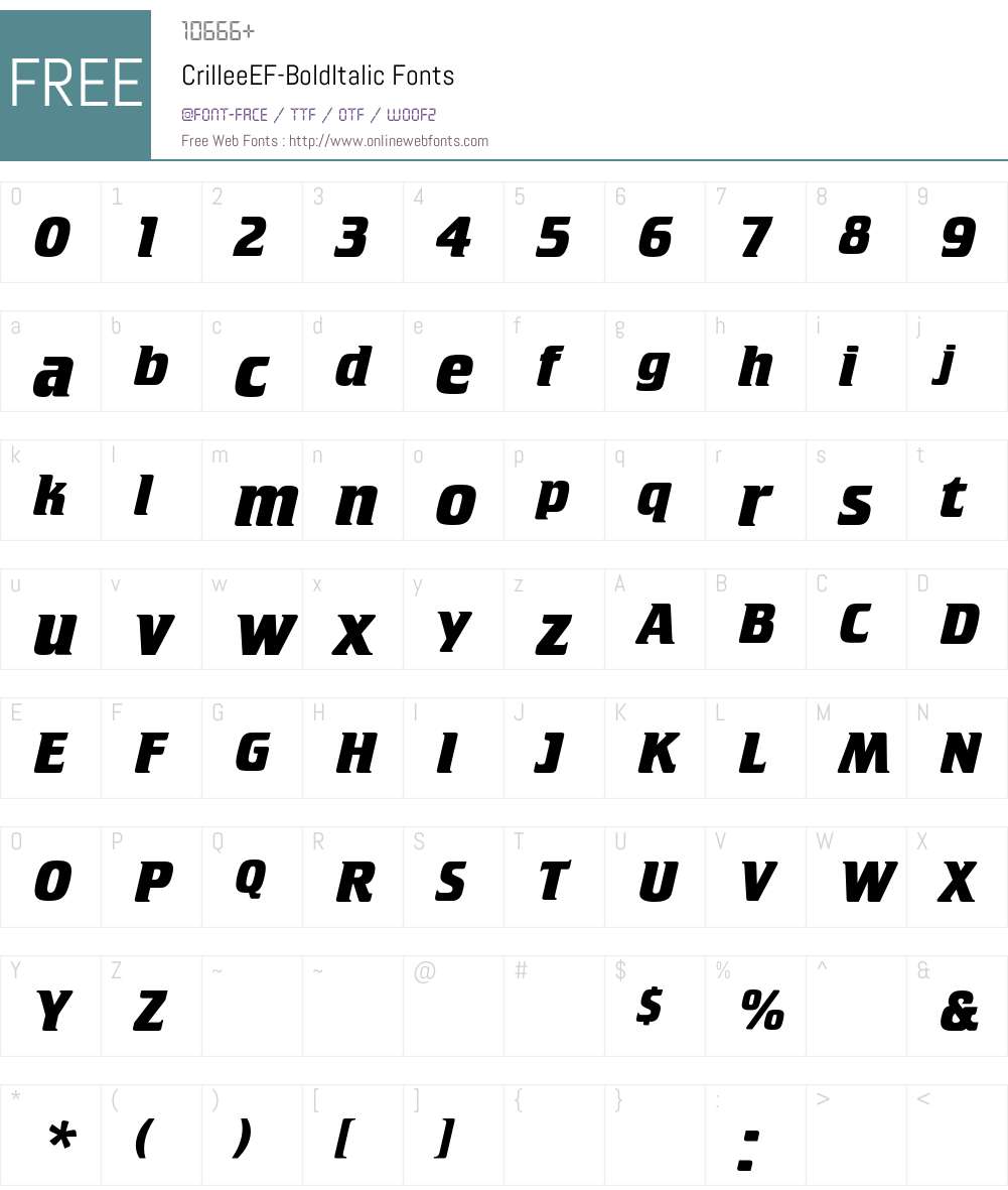 CrilleeEF Font Screenshots