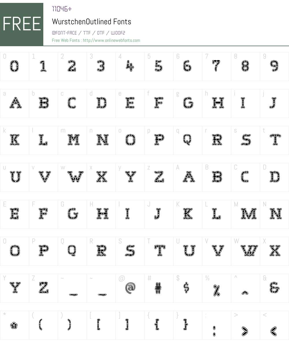 WurstchenOutlined Font Screenshots