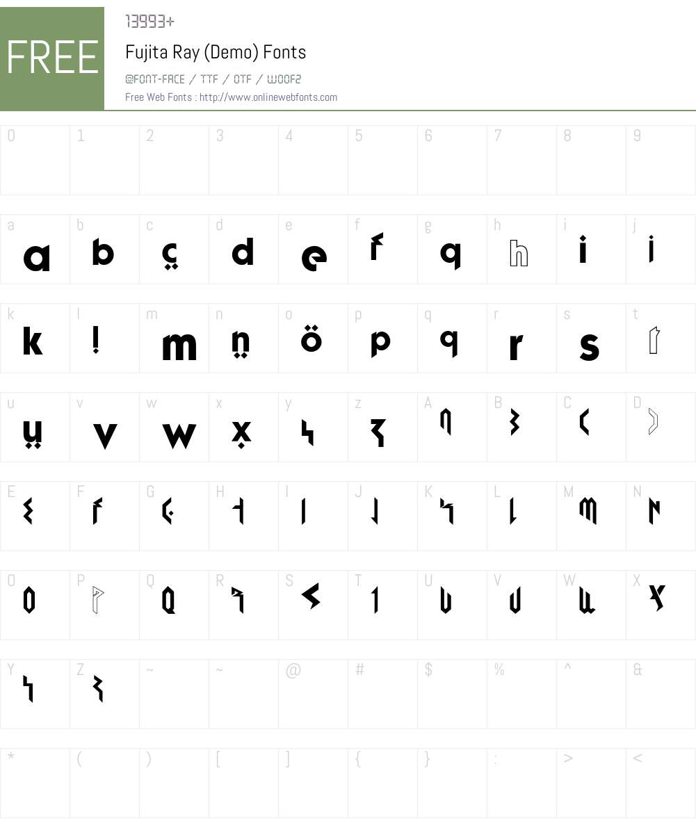 Fujita Ray (Demo) Font Screenshots