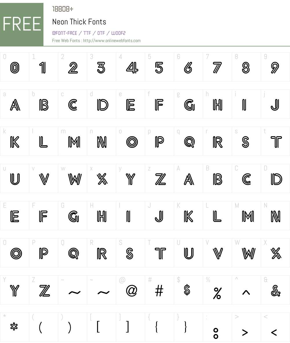 Neon Thick Font Screenshots