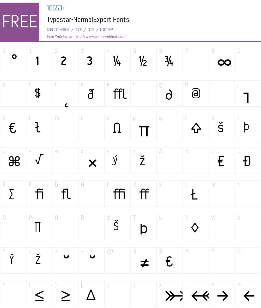 Typestar Font Screenshots