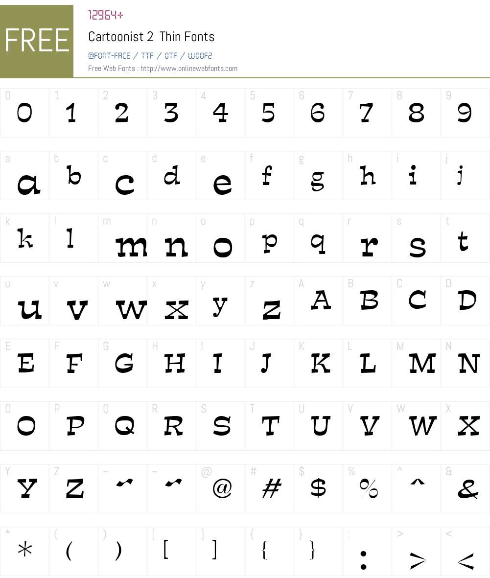 Cartoonist 2 Font Screenshots
