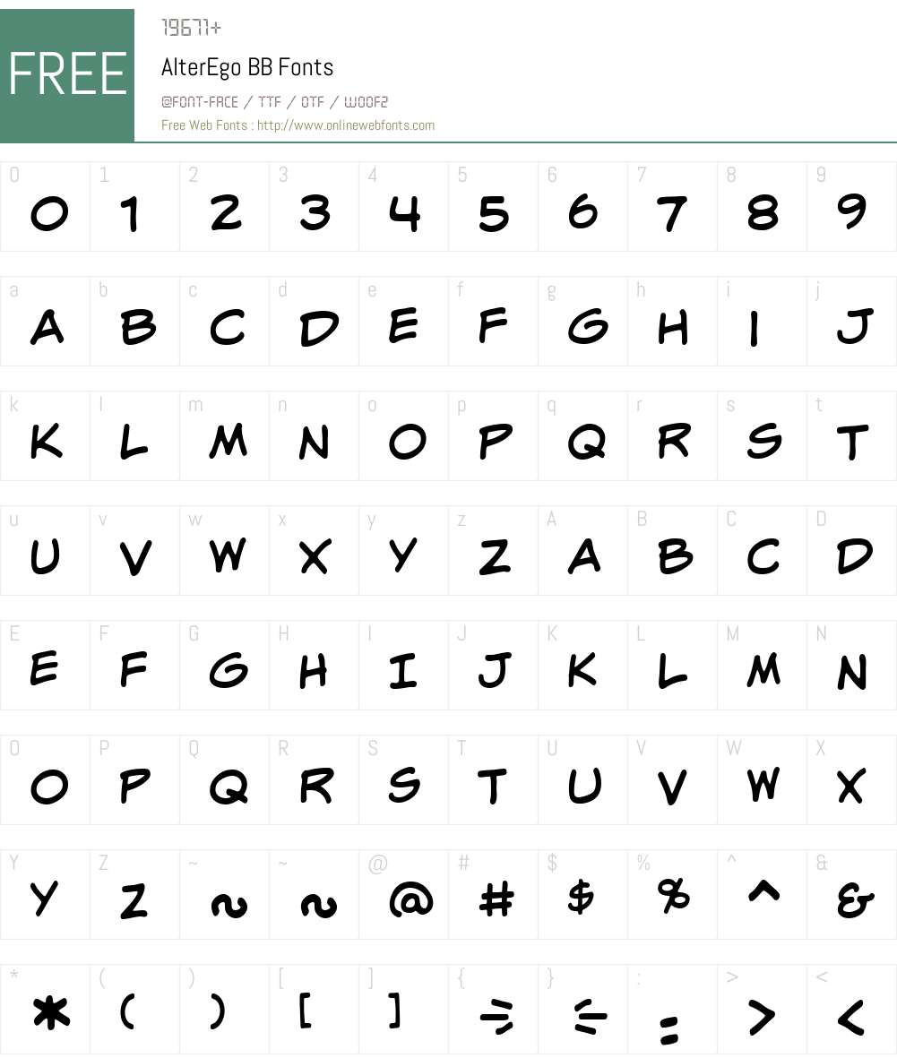 AlterEgoBB Font Screenshots