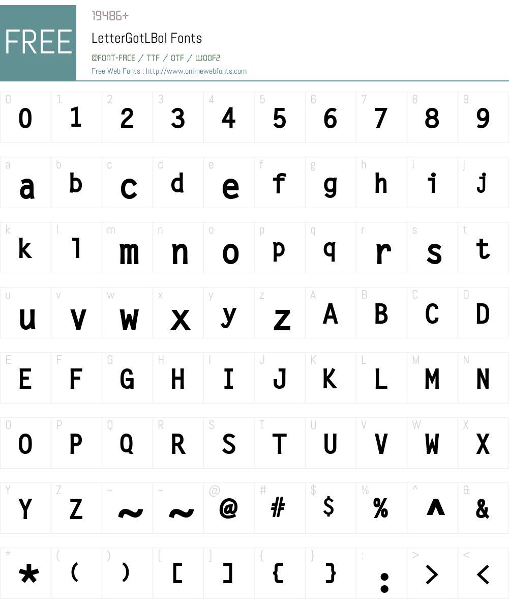 LetterGotLBol Font Screenshots