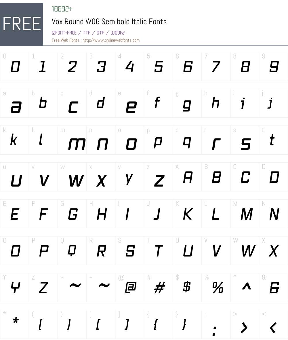 Vox Round Font Screenshots