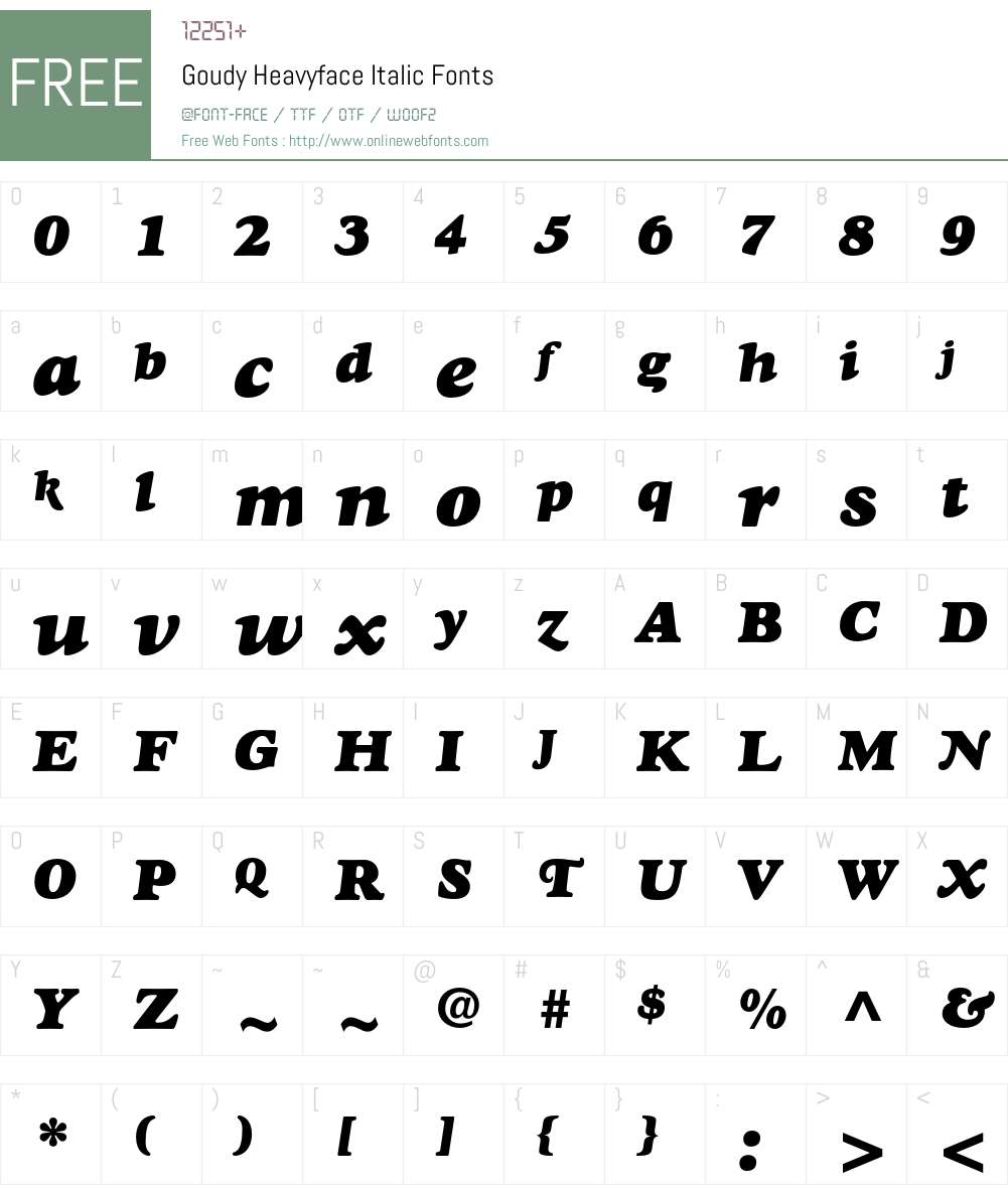 Goudy Font Screenshots