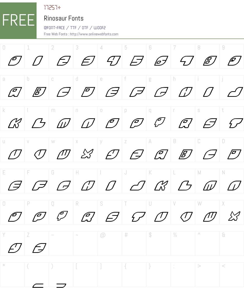 Rinosaur Font Screenshots