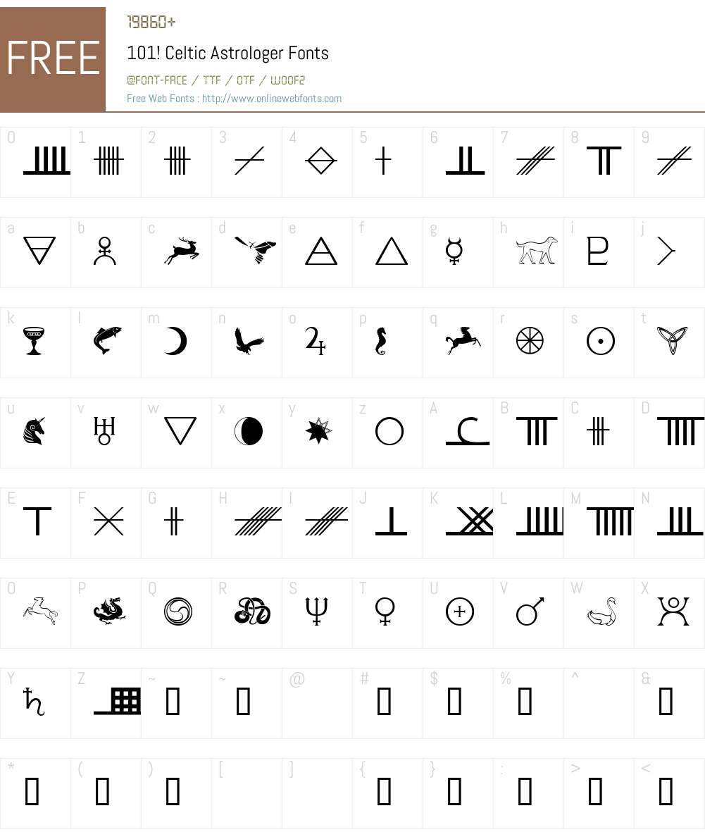 101! Celtic Astrologer Font Screenshots