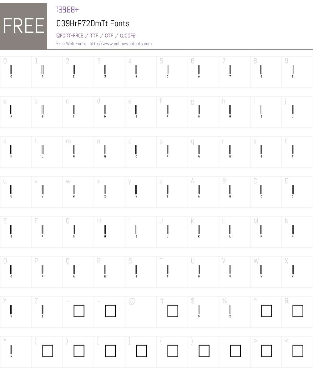 C39HrP72DmTt Font Screenshots