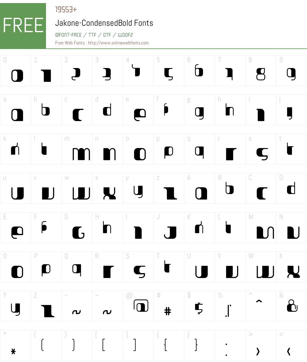 Jakone Font Screenshots