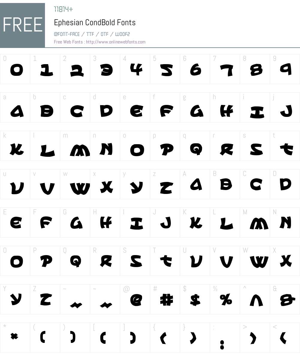 Ephesian CondBold Font Screenshots