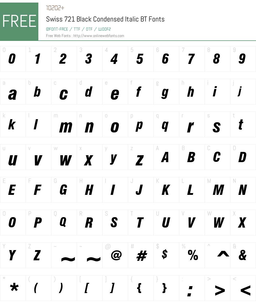 Swis721 BlkCn BT Font Screenshots