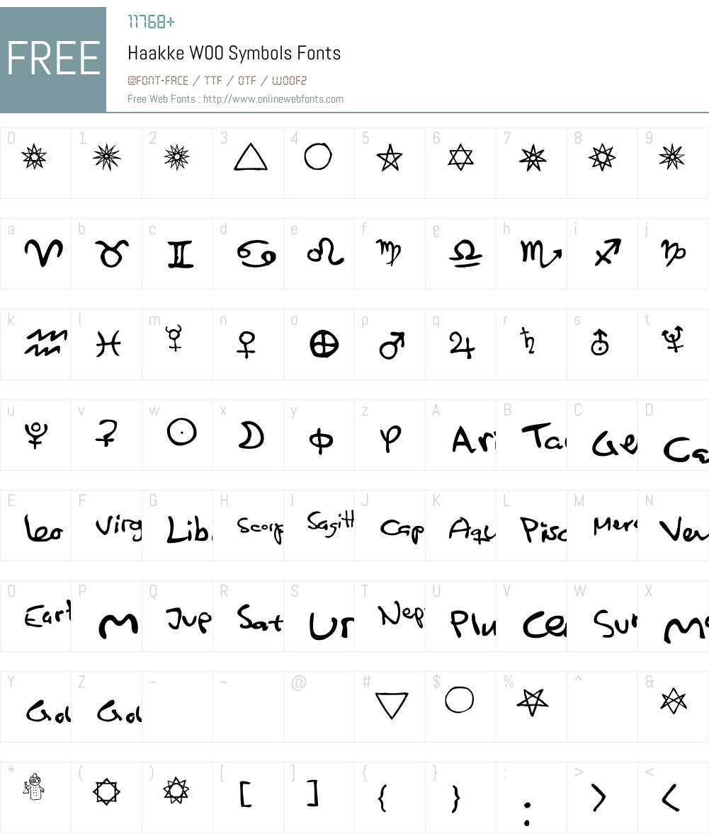 HaakkeW00-Symbols Font Screenshots