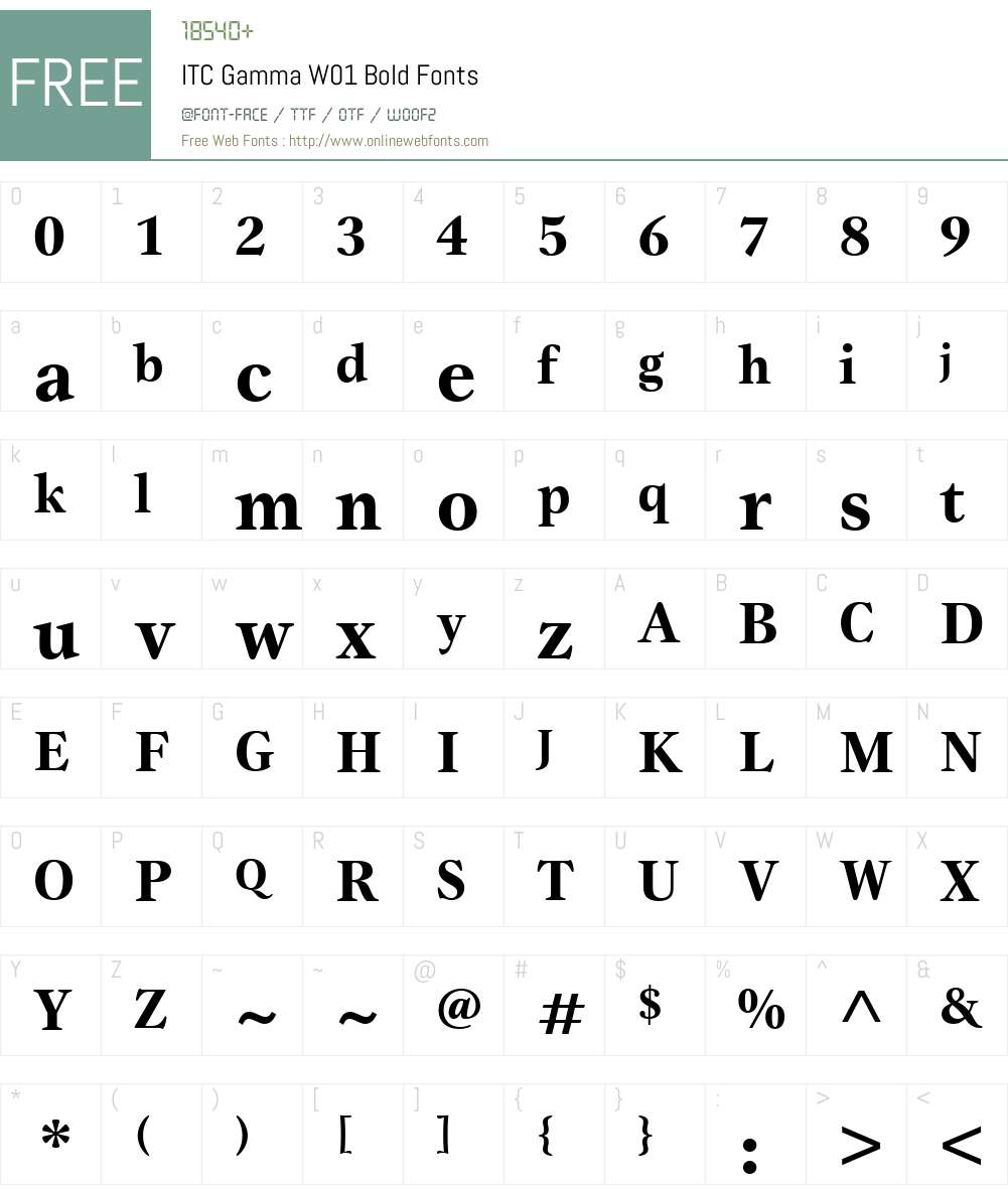 ITCGammaW01-Bold Font Screenshots