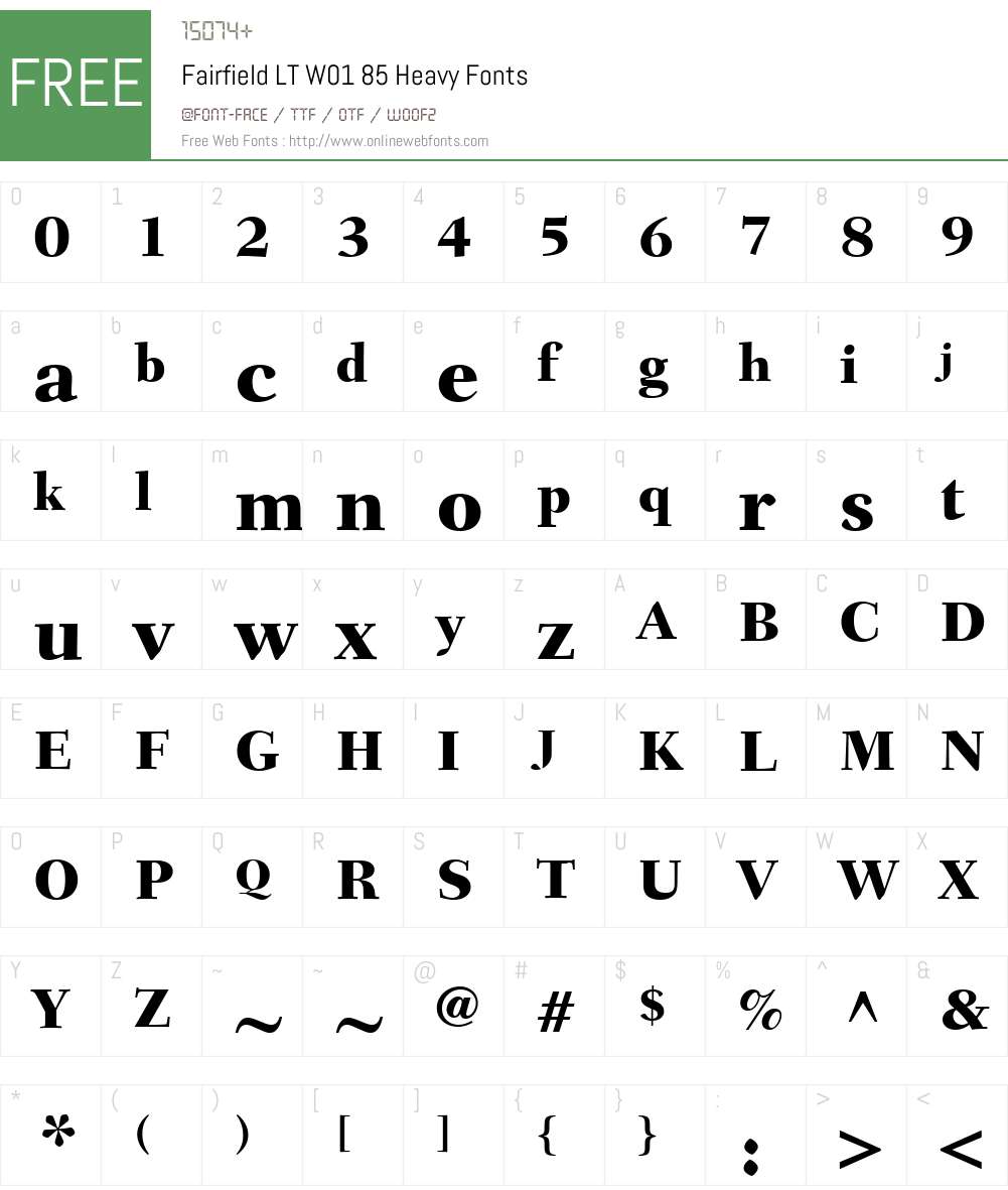 FairfieldLTW01-85Heavy Font Screenshots