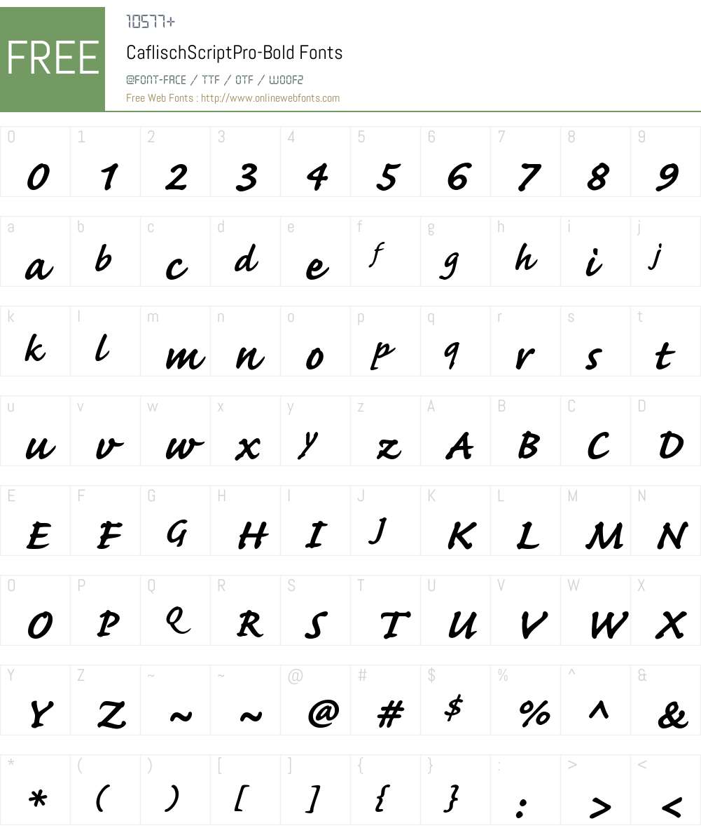 Caflisch Script Pro Regular Font Screenshots