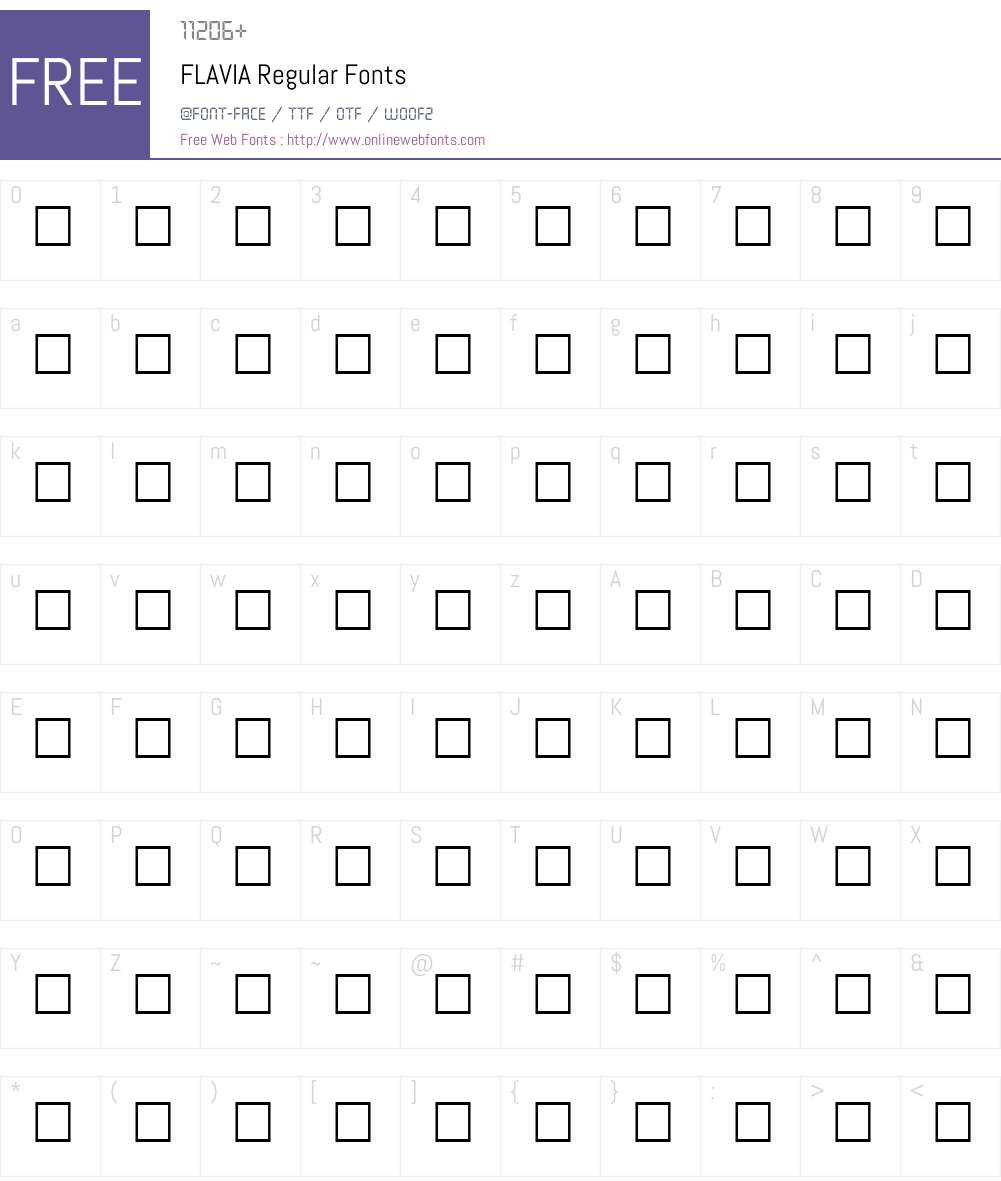 FLAVIA Font Screenshots